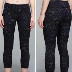 Lululemon Wunder Under Crop II *Full-On LuonStar Crushed Coal Black Size 4